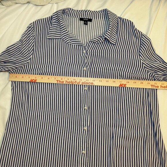 MSK Size XL Striped Blue and White Dress Coverup Beach Resortwear Holiday - Picture 13 of 13